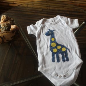 Baby Onesie Vest with a dotted giraffe